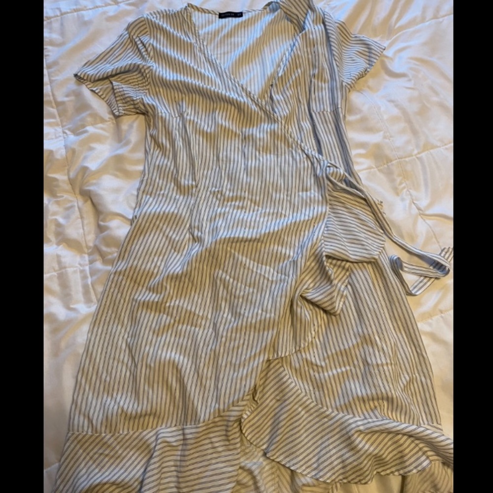 Striped wrap around dress
